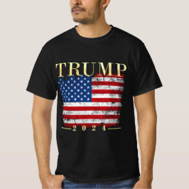 Trump 2024 Gold Vintag Grunge USA Flag T-Shirt