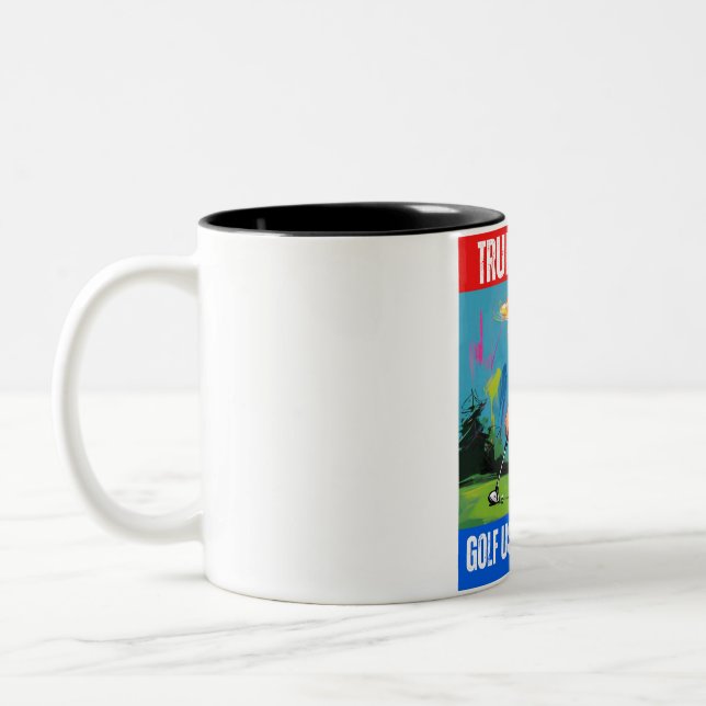TRUMP 2024 GOLF HAT FRÜHER GEFUNDEN ZWEIFARBIGE TASSE (Links)