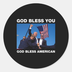 Trump 2024 Gott segne Sie - Gott segne Amerika Runder Aufkleber