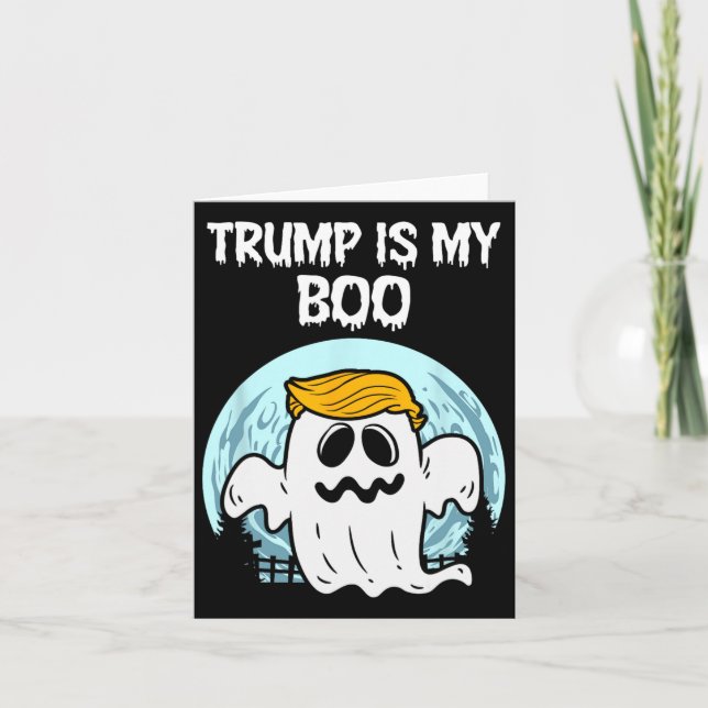 Trump 2024 Hair Funny Ghost Halloween Boo Karte (Vorderseite)