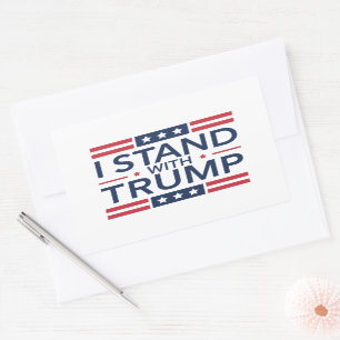 Trump 2024 Ich stehe mit Trump Unterstützer Präsid Rechteckiger Aufkleber
