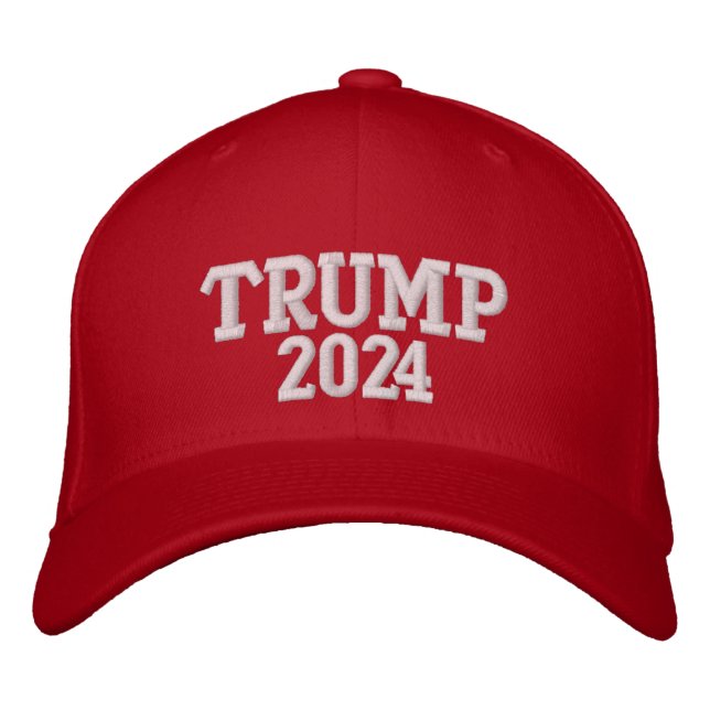 Trump 2024 Kampagne Red bestickt Baseball Cap Bestickte Baseballkappe (Vorderseite)