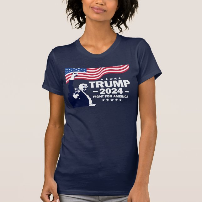 Trump 2024: Kampf der Frauen für Amerika T-Shirt (Vorderseite)