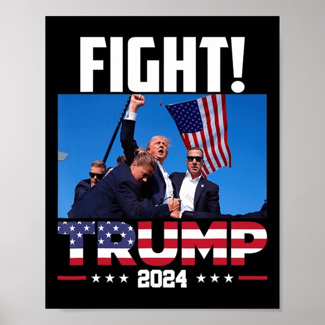 Trump 2024 Kampf Fist Kundgebung Trump Kundgebung  Poster (Vorne)