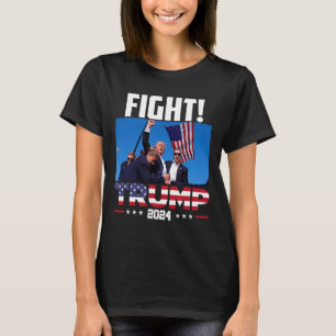Trump 2024 Kampf Fist Kundgebung Trump Kundgebung  T-Shirt