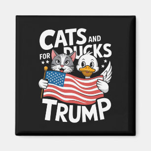 Trump 2024 Kätzchen und Enten unterstützen Donald  Magnet