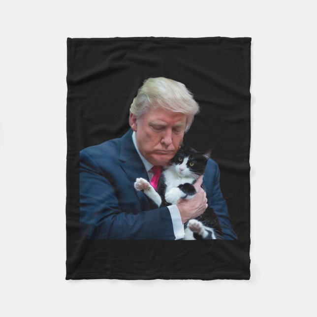 Trump 2024 Katze Mega Funny Trump Katze Fleecedecke (Vorderseite)