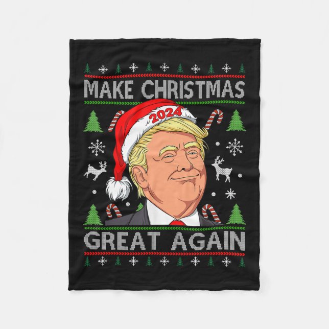 Trump 2024 macht Weihnachten wieder großartig, als Fleecedecke (Vorderseite)