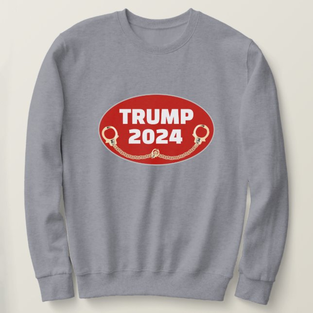 Trump 2024 mit Handschellen Sweatshirt (Design vorne)