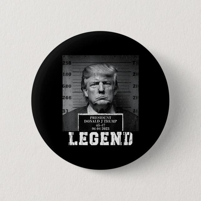 Trump 2024 Mugshot Präsident Legend Button (Vorderseite)
