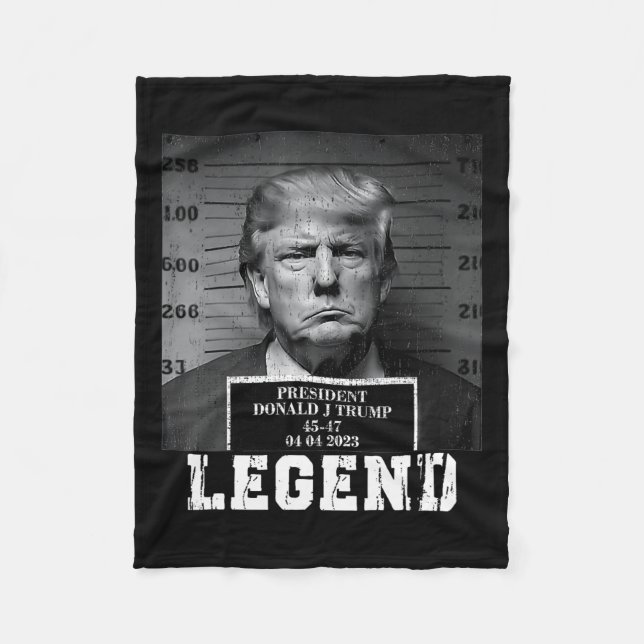 Trump 2024 Mugshot Präsident Legend Fleecedecke (Vorderseite)