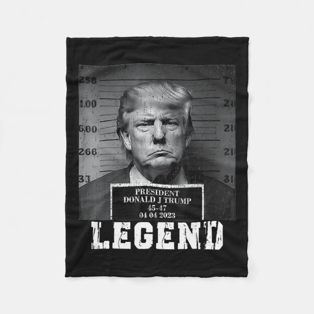 Trump 2024 Mugshot Präsident Legend Fleecedecke (Vorderseite)