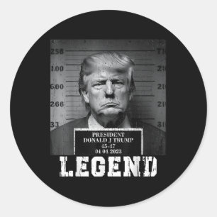 Trump 2024 Mugshot Präsident Legende Runder Aufkleber