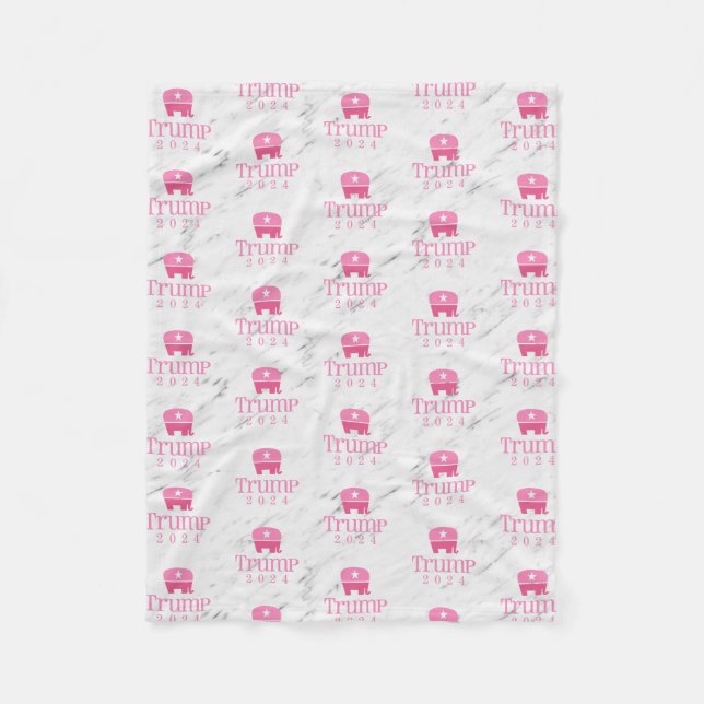 Trump 2024 Niedlicher rosa Elefant Fleecedecke (Vorderseite)