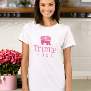 Trump 2024 Niedlicher rosa Elefant T-Shirt