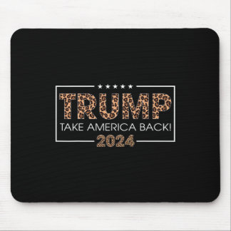 Trump 2024 Nimm America Back Leopard Print Gift Wo Mousepad
