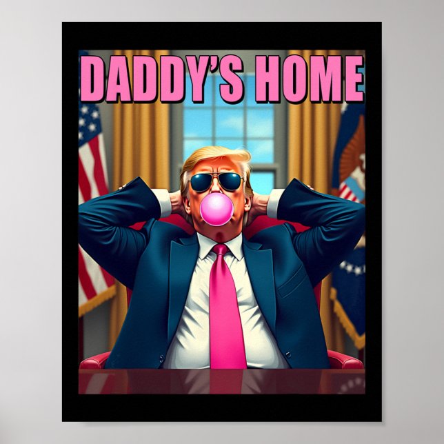 Trump 2024 Nimm America Ck Daddys Zuhause Pink Bub Poster (Vorne)
