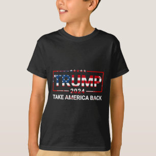 Trump 2024 Nimm Amerika zurück US-Flagge 4. Juli  T-Shirt