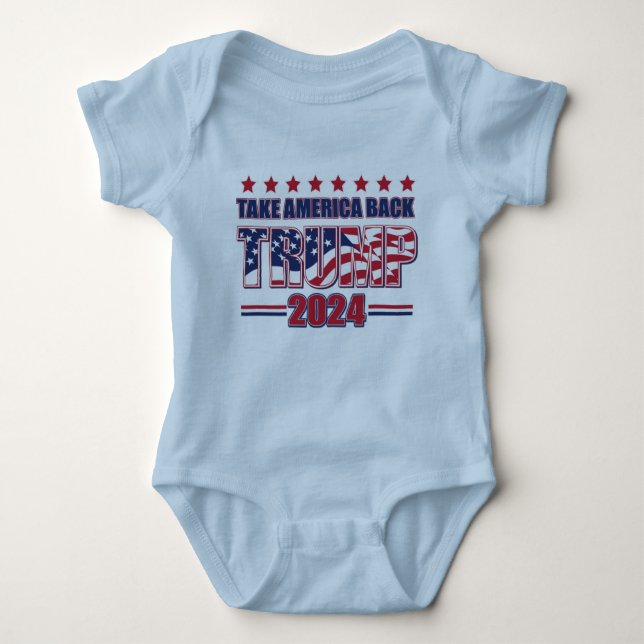 Trump 2024 nimmt Amerika zurück Baby Strampler (Vorderseite)
