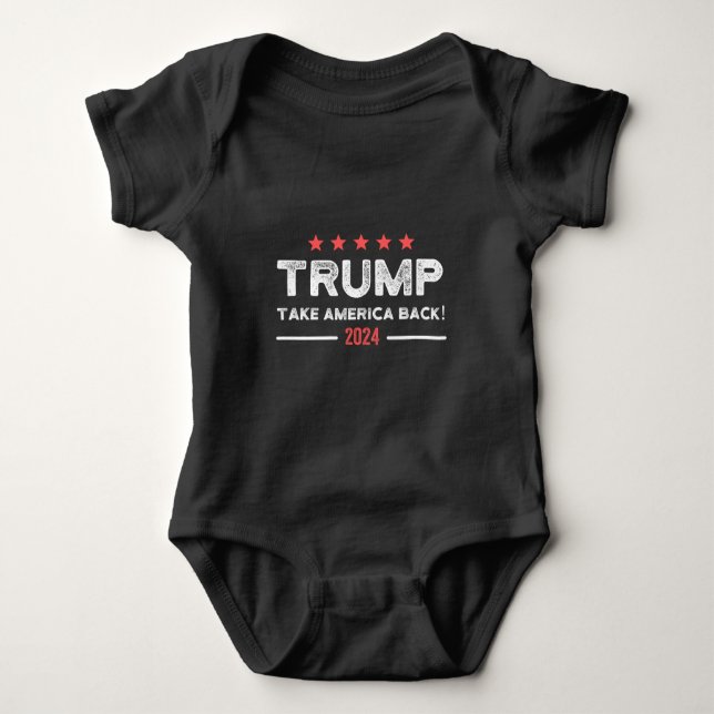 Trump 2024 nimmt Amerika zurück Baby Strampler (Vorderseite)
