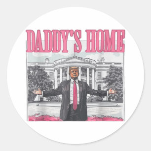 Trump 2024 nimmt Amerika zurück Daddys Zuhause Tru Runder Aufkleber