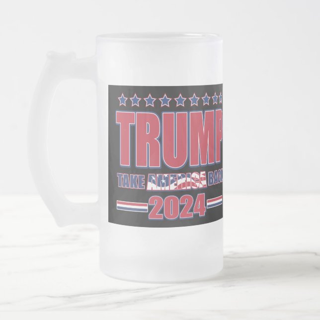 Trump 2024 nimmt Amerika zurück Mattglas Bierglas (Links)