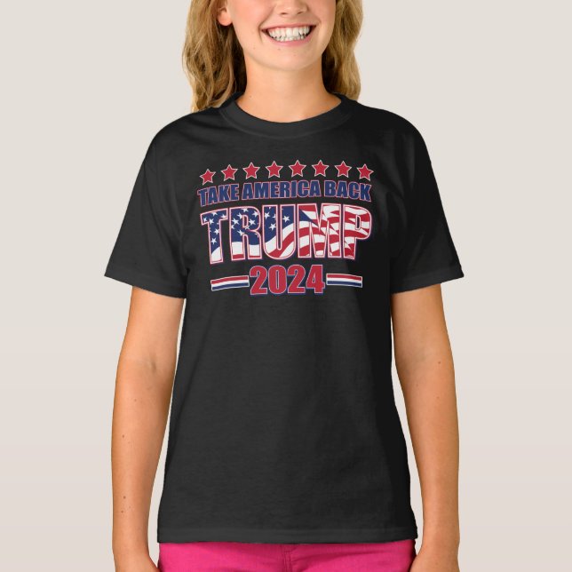 Trump 2024 nimmt Amerika zurück T-Shirt (Vorderseite)