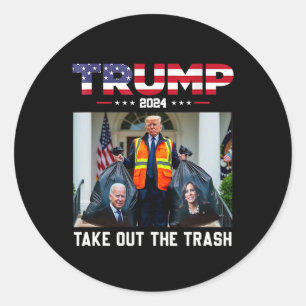 Trump 2024 nimmt den Mülleimer Trump aus dem Müll Runder Aufkleber