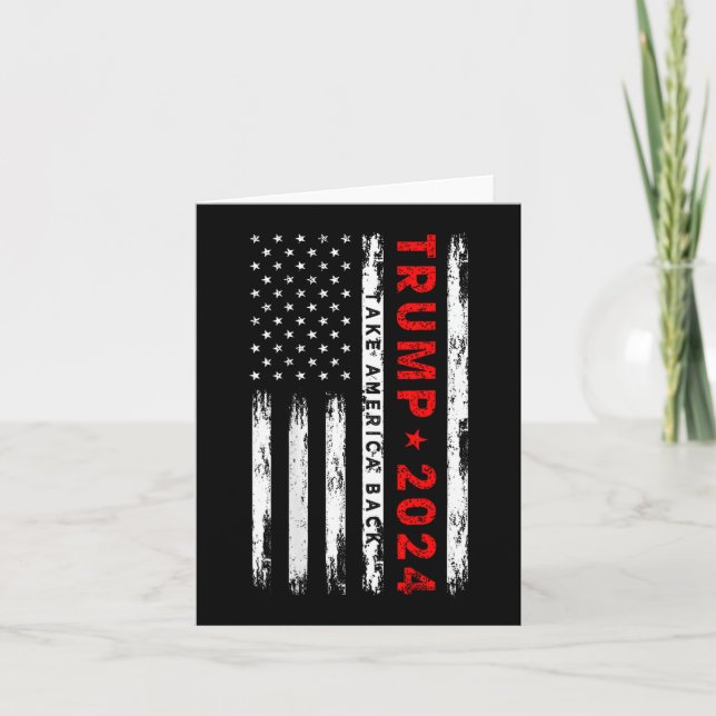 Trump 2024 nimmt die amerikanischen Wahlen zurück  Karte (Vorderseite)