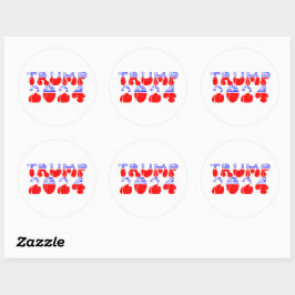 Trump 2024 Patriotic Groovy Retro Runder Aufkleber