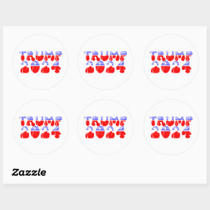 Trump 2024 Patriotic Groovy Retro Runder Aufkleber