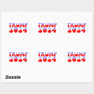 Trump 2024 Patriotic Groovy Retro Runder Aufkleber