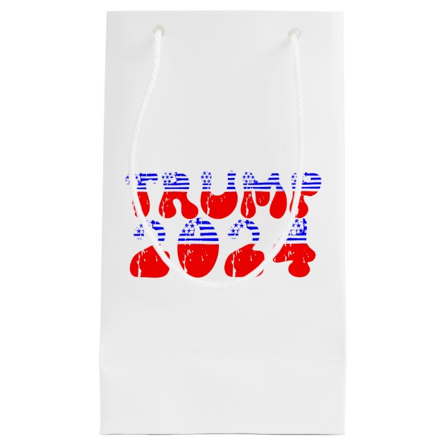 Trump 2024 Patriotic Retro Groovy-Wahl Kleine Geschenktüte (Vorderseite)