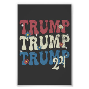 Trump 2024 Patriotische amerikanische Fahne 4. Jul Fotodruck