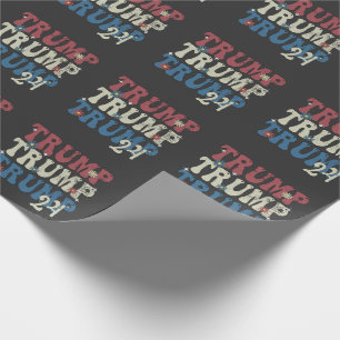 Trump 2024 Patriotische amerikanische Fahne 4. Jul Geschenkpapier