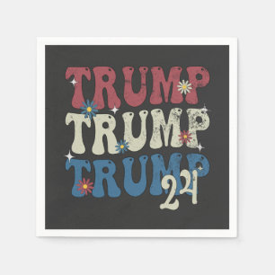Trump 2024 Patriotische amerikanische Fahne 4. Jul Serviette