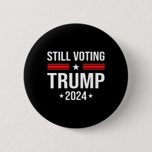 Trump 2024: Patriotische amerikanische Flagge 1 Button