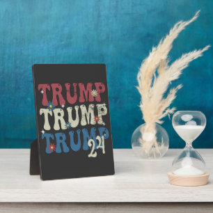Trump 2024 Patriotische amerikanische Flagge 4. Ju Fotoplatte