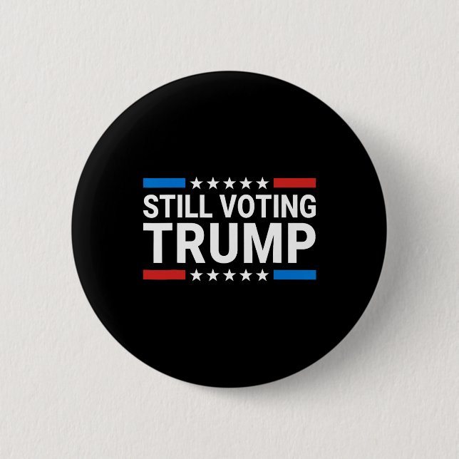 Trump 2024: Patriotische amerikanische Flagge Männ Button (Vorderseite)