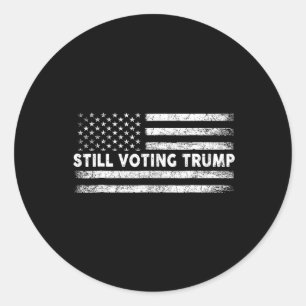 Trump 2024: Patriotische amerikanische Flagge Runder Aufkleber