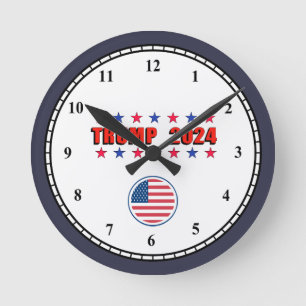 Trump 2024 Patriotische Sterne Uhr
