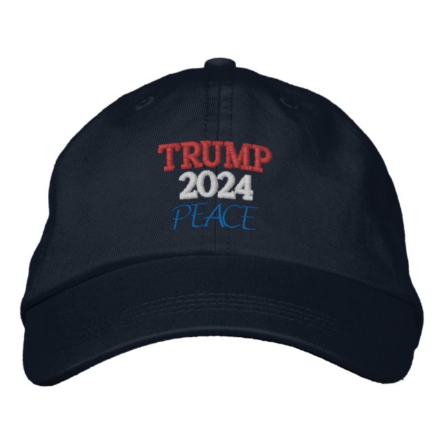 TRUMP 2024 PEACE Alternative Apparel Adjustable Bestickte Baseballkappe (Vorderseite)