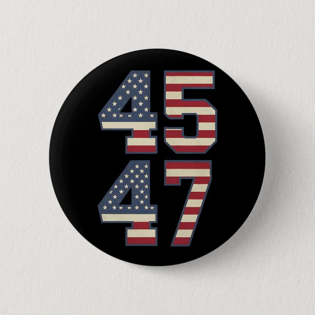 Trump 2024 Präsident 45 47 Amerika Vintag Button (Vorderseite)