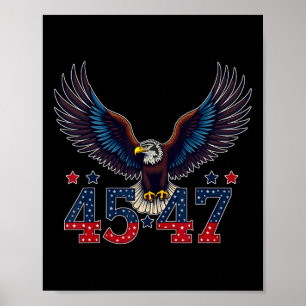 Trump 2024 Präsident 45 und 47 amerikanische Flagg Poster