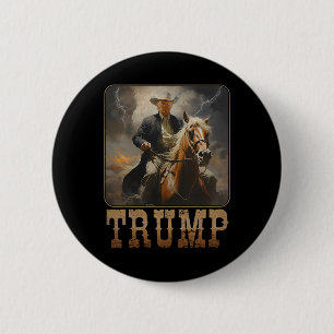 Trump 2024 Präsident Cowboy Reitpferd Western U Button