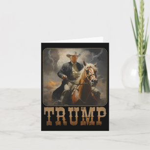 Trump 2024 Präsident Cowboy Riding Horse Western U Karte