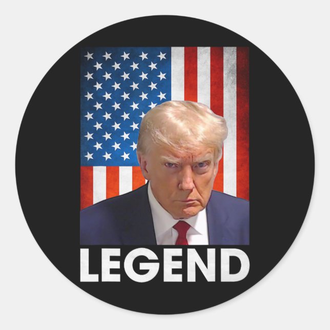 Trump 2024 Präsident Legend American Flag Runder Aufkleber (Vorderseite)