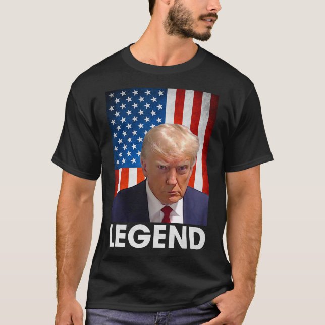 Trump 2024 Präsident Legend American Flag T-Shirt (Vorderseite)