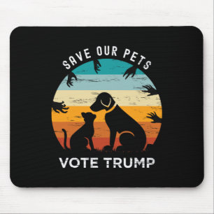 Trump 2024 Präsident Rette unsere Haustiere Hunde  Mousepad