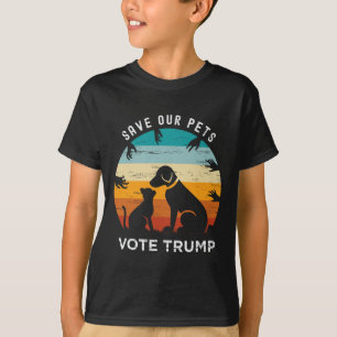Trump 2024 Präsident Rette unsere Haustiere Hunde  T-Shirt